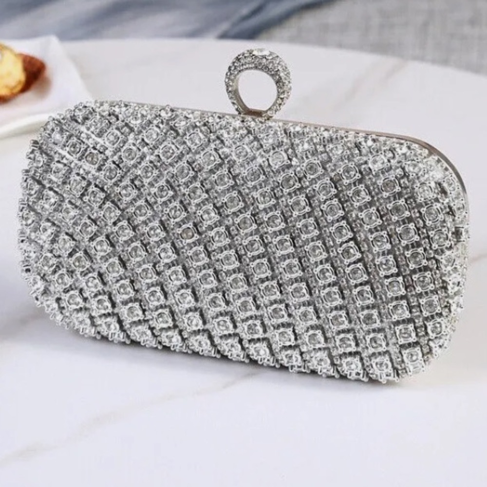 Small Women Evening Purse Rhinestone Wedding Party Clutch Bag